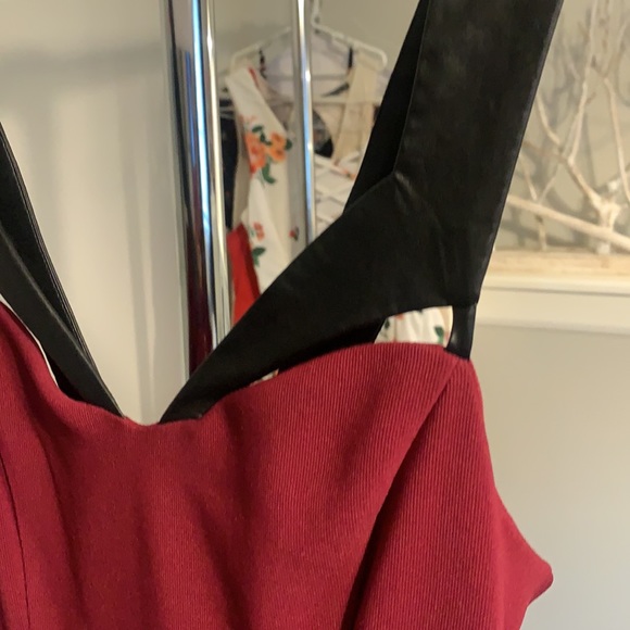 Lush Maroon with Black Accent Dress Small - Picture 3 of 7